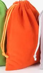 Orange Color 100 шт./лот,, 8x10 см, разноцветные мягкие и нежные бархатные сумки на шнурке для ювелирных изделий, мешочки - Цвет: Orange Color