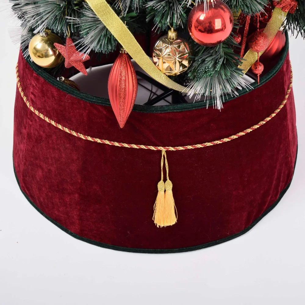 Горячая Рождественская юбка для елки Подарочная коробка подарок Рождественский Санта Клаус пояс с аппликацией вышивка складные рождественские праздничные вечерние украшения