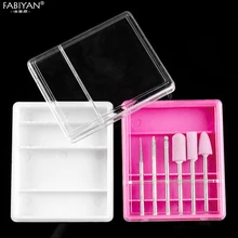 Акриловый держатель для ногтей 6 инструмент для сверления отверстий-бит кейс для хранения Маникюр пустой Органайзер выставочный контейнер стенд витрина инструмент