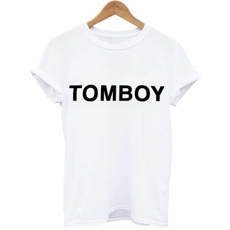 

Tomboy Letter Print T Shirt Women Short Sleeve O Neck Loose Tshirt 2020 Summer Fashion Women Tee Shirt Tops