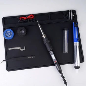 

JCD ESD Heat Insulation Soldering Working Mat Silicone insulation pad High temperature resistance welder Working Mat have magnet