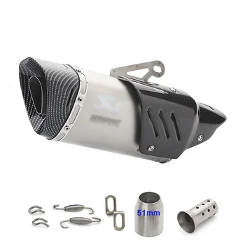 

Universal Motorcycle 51mm Stainless Steel Exhaust Pipe For SUZUKI bandit 600 burgman 400 gsr 600 For HONDA pcx dio af18 crf 250