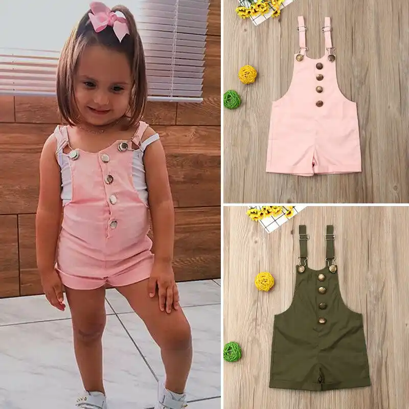 baby girl short dungarees