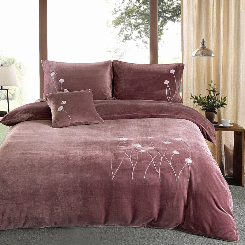 Фланелевая ткань, четыре бумажных набора, утепленное, сезонное, плюшевое, двустороннее пуховое одеяло, Коралловое одеяло, постельные принадлежности - Цвет: blossom - bean paste
