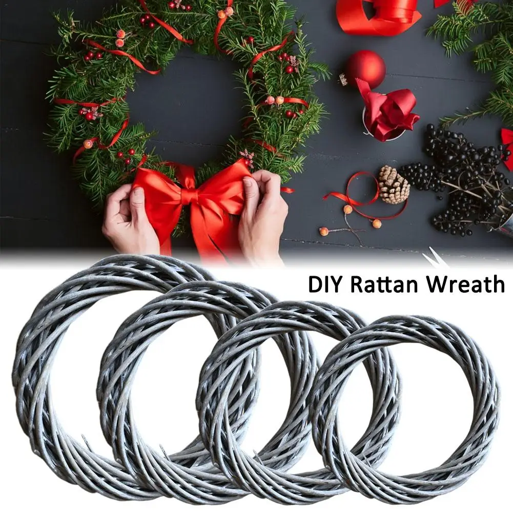 Рождество DIY виноградный венок ручной работы кольца из ротанга Гирлянда DIY натуральный виноградный венок украшение для двери камин цветочный магазин