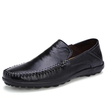 

Spring Summer Men's Loafers Leather Casual Comfortable Flat Walking Shoes Male Slip-on Man Soft Leather Driving Shoes Moccasins