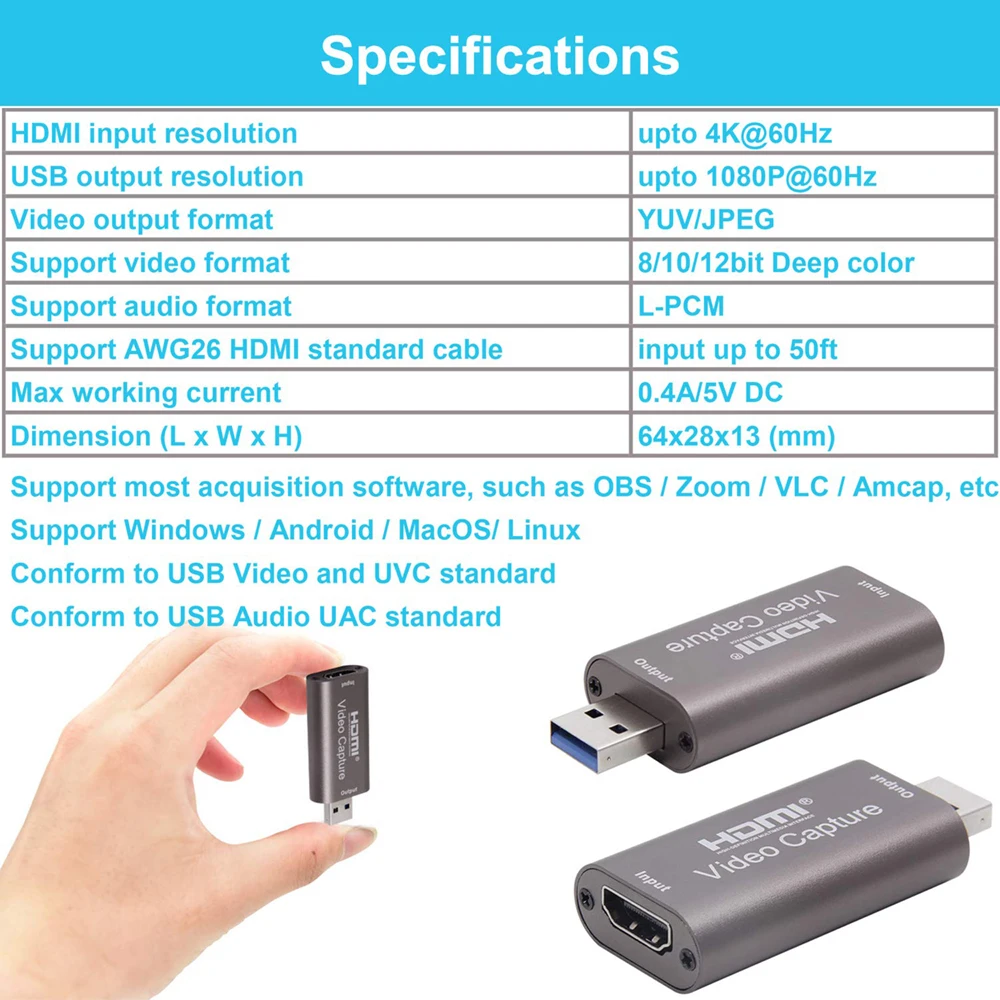 com USB 3.0 Record para DSLR Camcorder