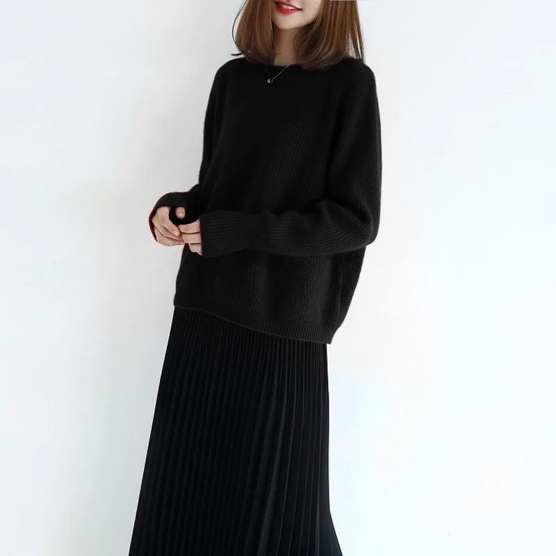 utumn and winter woolen sweater women's round neck Pullover Sweater loose large knitwear Korean thickened cashmere sweater women utumn and winter woolen sweater women's round neck Pullover Sweater loose large knitwear Korean thickened cashmere sweater women
