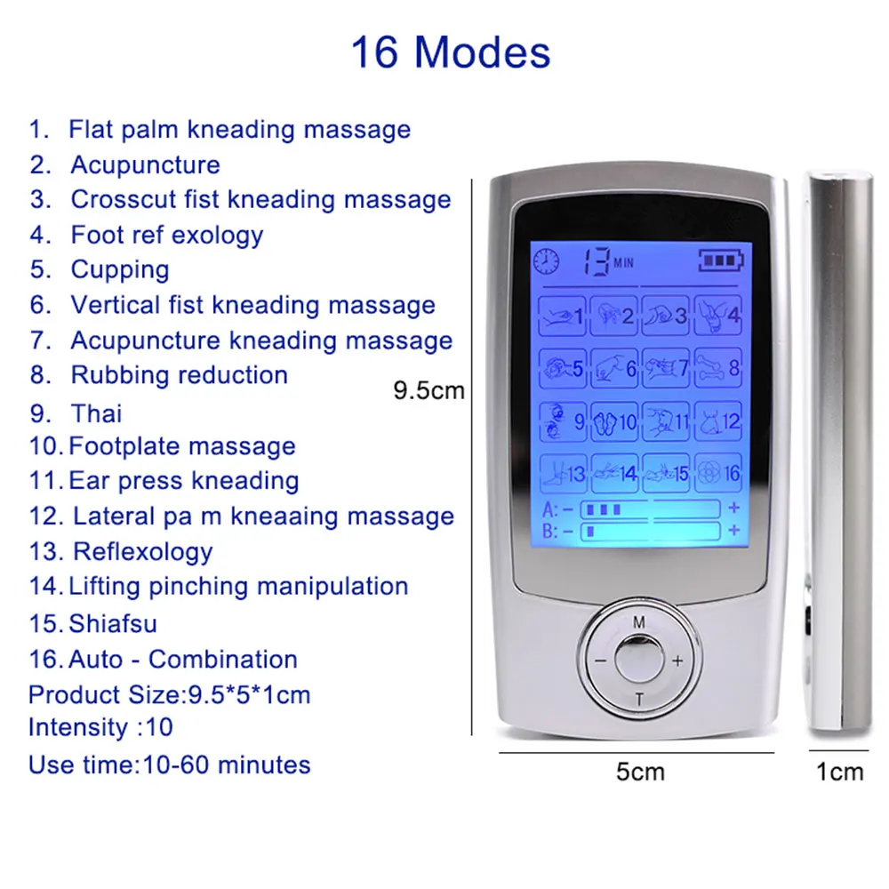 Rechargeable Tens Unit Tens/pms Ems Muscle Stimulator, 2nd Gen 16 Modes &  10 Upgraded Pads For Natural Pain Relief & Management, Electric Pulse  Impuls