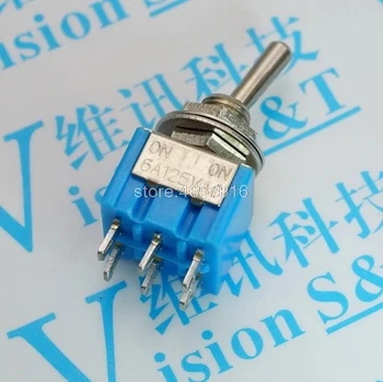 

20PCS/LOT Blue 6 Pin DPDT ON-ON 6A125VAC Miniature Toggle Switches MTS-202 Mini Toggle Swicth