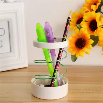 

Hollow Out Pencil Holder Scalable Spring Steel Wire Pen Pot Storage Cup Pen Stand Pencil Container Organizer