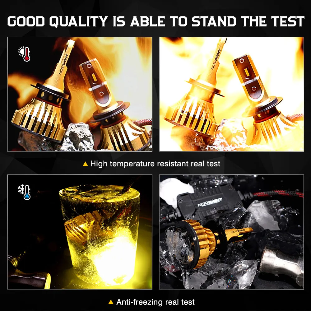 NOVSIGHT 2 шт. авто светодиодные лампы для передних фар H7 HB3 HB4 H8 H9 H11 9008/H13 H4/9003/HB2 9007/HB5