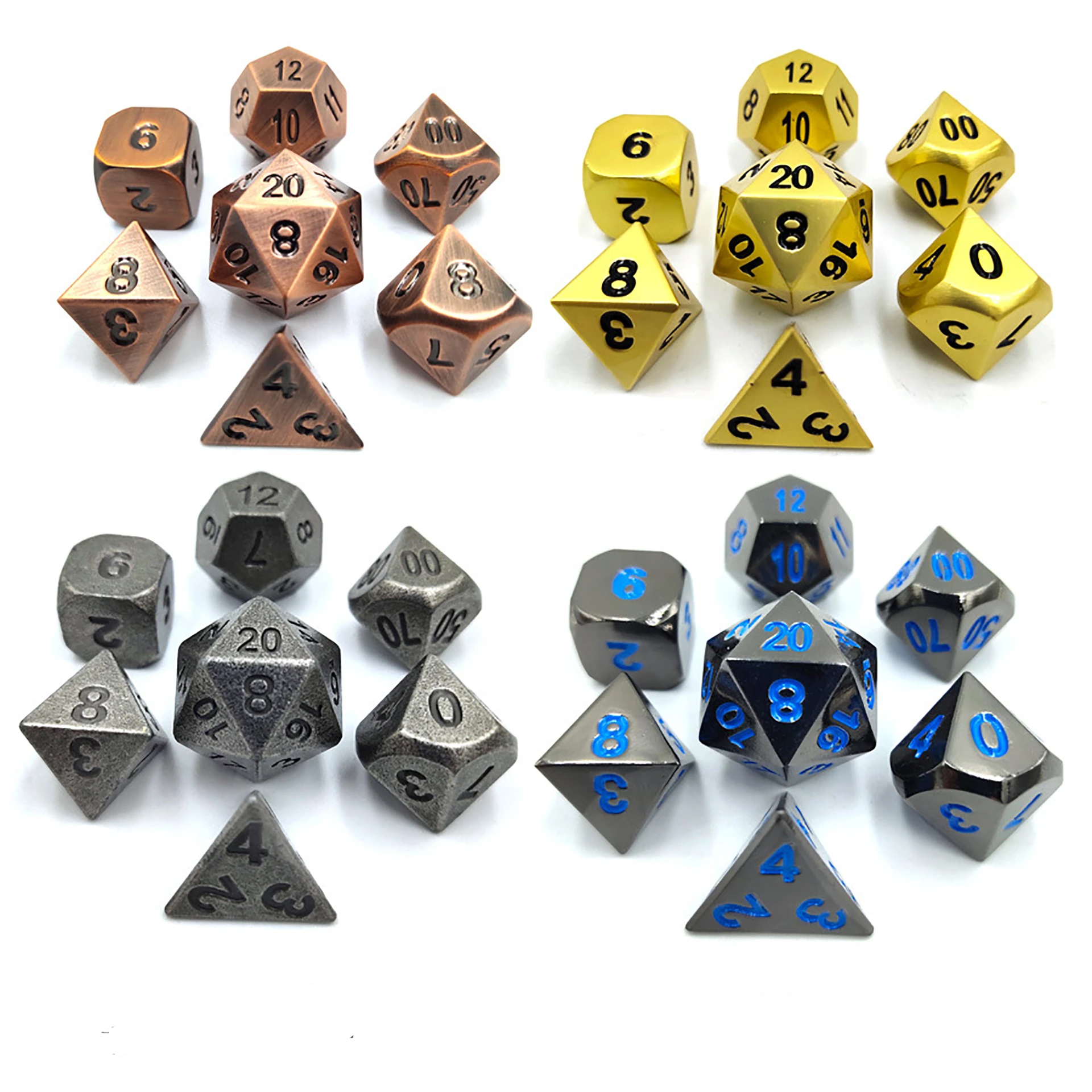 7pcs Zinc Alloy Metal Polyhedral Dice Set Dnd Role Playing Game Dice Set  With Velvet Storage Bag For Rpg Mtg D&d Math Teaching - Dice - AliExpress