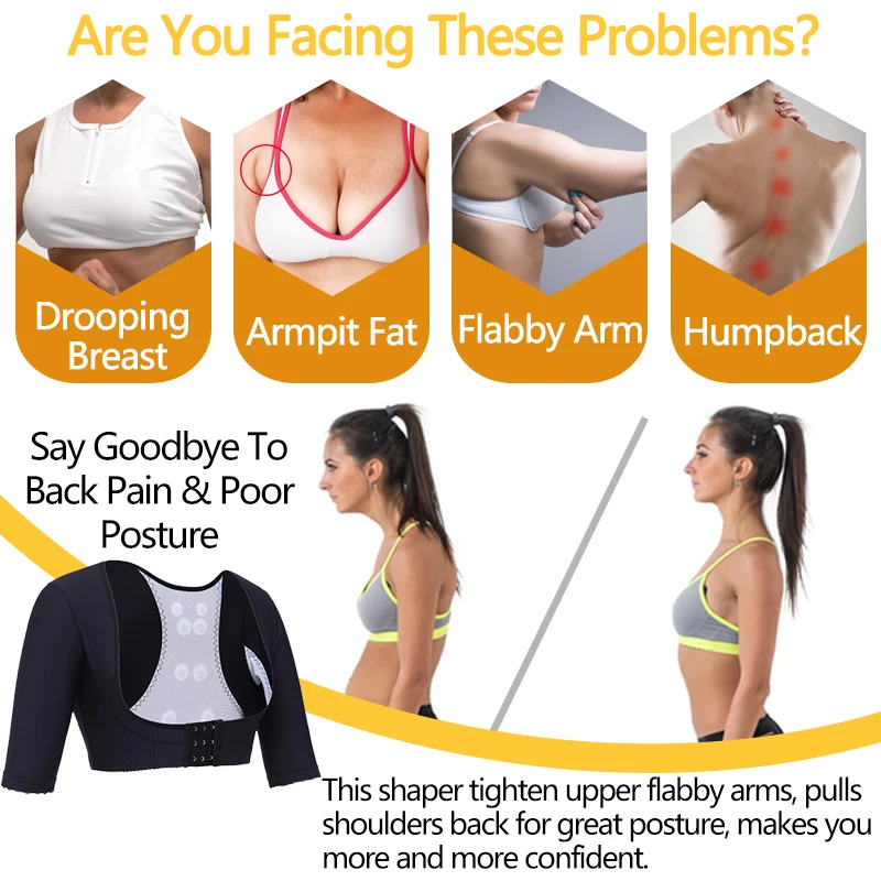 Arm Compression Sleeve Women Weight Loss Upper Arm Slimming Shaper Posture Corrector Top Shapewear Post Surgical Trimmer Slimmer body shaper