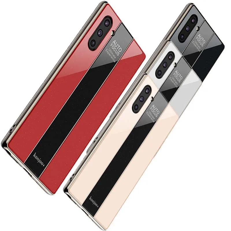 

Fashion Case For Samsung Galaxy Note10 Note 10 Plus + Plating Soft Tpu Border +3 Section Mirror Style Acrylic Back Case Cover