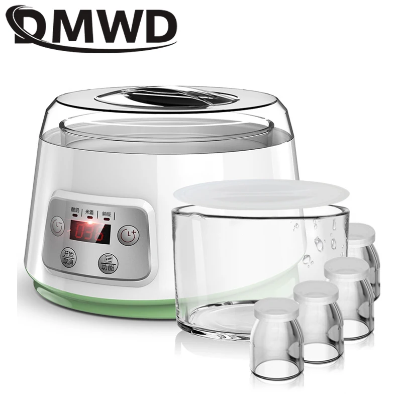 DMWD Electric Yogurt Maker With 4 Cups Automatic Yoghurt Rice Wine Machine Buttermilk Sour Cream Natto Making Machine 1.3L EU US 5