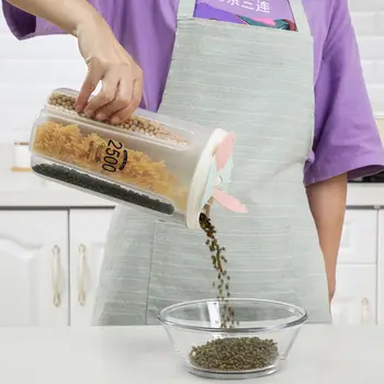 

Transparent Sealed Storage Box Crisper Grains Food Storage Tank Household Kitchen Cans Containers for Dry Cereals SP417