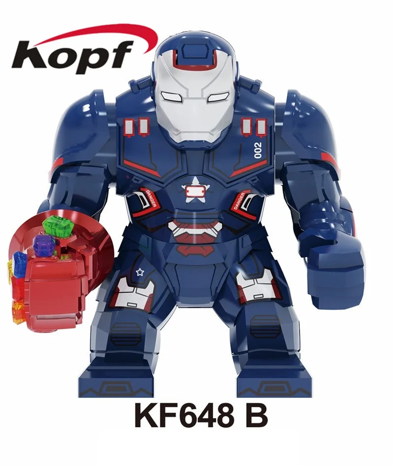 KF648B 20Pcs No Box 20 шт. строительных блоков большой размер серии супер человек Бэтмен Тор Росомаха Черная пантера флэш детские игрушки KF6077 - Цвет: KF648B 20Pcs No Box