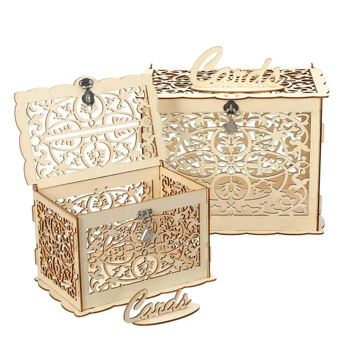 Rustic Wedding Card Box Diy Wedding Gift Card Holder Wooden Money