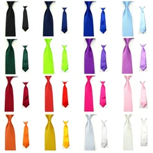 Мужские детские галстуки для мальчиков, одноцветные Сатиновые Галстуки для свадебной вечеринки