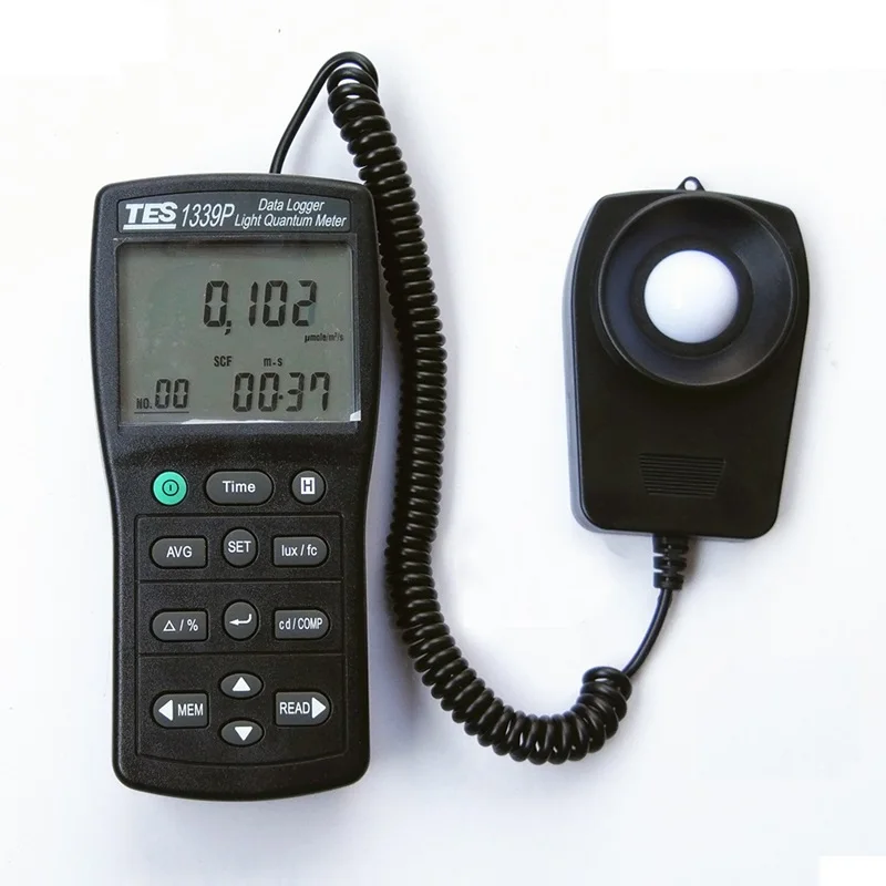 

TES-1339P Luminous Intensity Measurement Photosynthesis Light Quabtum Meter Integral Illuminance Measurement.Time Hold Function.