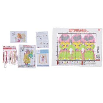 

2 Set DIY Cross Stitch Set Embroidery Set 11CT - Peace Pigeon Angel Pattern 29 X 39 Cm & Angel Baby Pattern26 X 20Cm