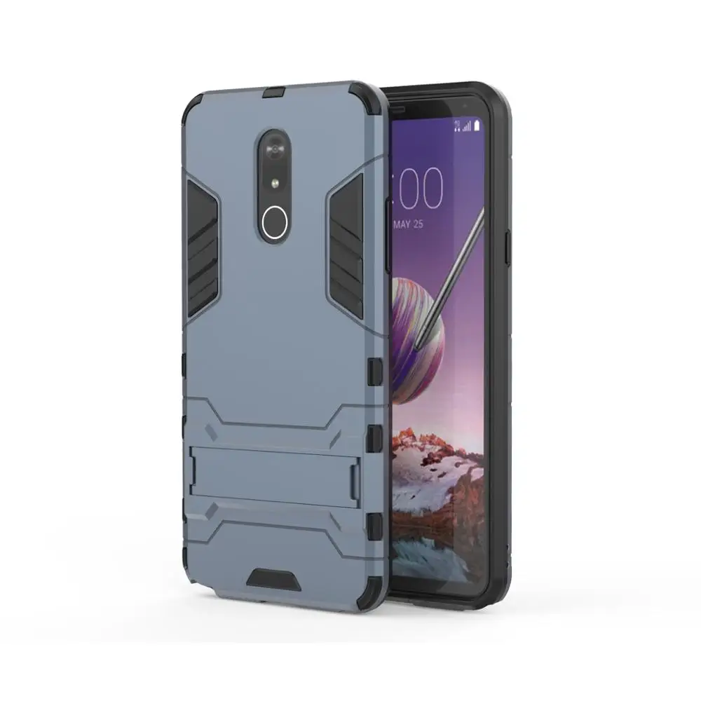 Navy Гибридный бронированный чехол для LG G7 G6 Q6 Q8 K8 V20 v20mini V30 V30S stylo 3 stylo 4 stylo 5 противоударный чехол с подставкой и PC чехол Крышка - Цвет: Navy