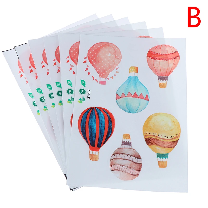 6 листов/упаковка мультяшный воздушный шар настенный стикер для детских комнат