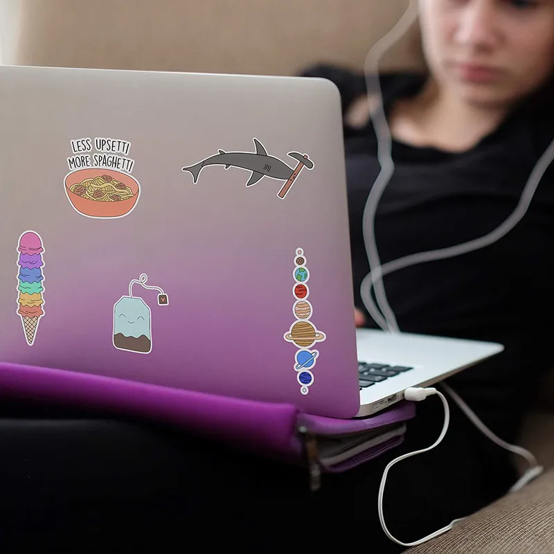 Cute Laptop Stickers for Girl 25 PCS Cartoon Simple Trendy Waterproof Vinyl Decal Perfect Stickers for Notebook Comuter Luggage