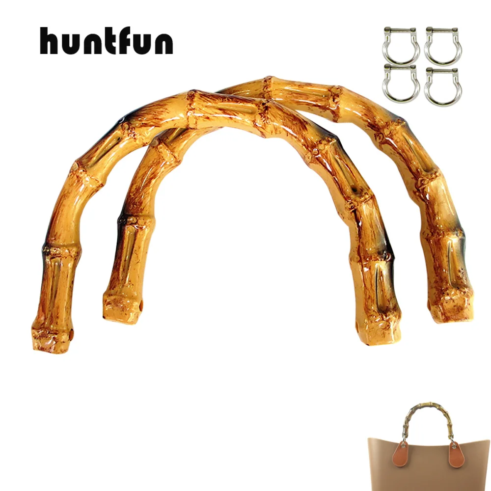 

NEW 1 pair faux bamboo shape handles with buckle D for Mini O Bag Pocket Women Handbag bamboo shape Handle for OBag Basket Moon