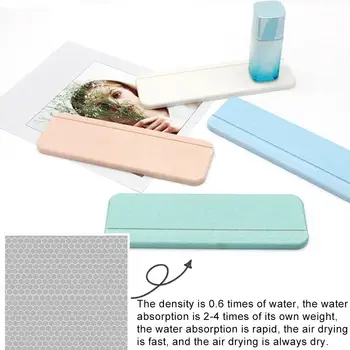 

Water Absorbent Diatomite Cup Coaster Soap Holder Mat Bathroom Drying Organizer The diatom pad has strong water absorption