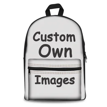

INSTANTARTS Customize Your Image/Picture/your Children Name School Bag 3D Printing Girl Boy School Canvas Backpack Book Bags Kid
