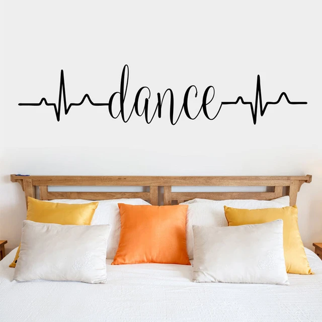 Dance Words Heartbeat Wall Sticker Vinyl Home Decor for Girls Room ...