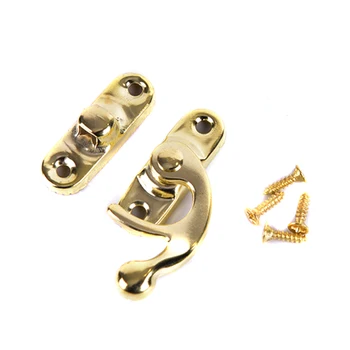 

50pcs Fashion Useful Small Antique Metal Lock Decorative Hasps Hook Gift Wooden Jewelry Box Padlock With Screws Hardware