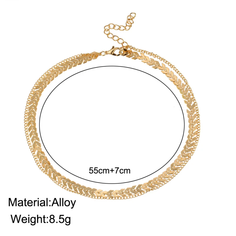 Золотое длинное Висячие ожерелье для женщин, модное ювелирное изделие, цепочка в виде рыбьей кости, ювелирное изделие, богемное украшение, колье, ожерелье s Pendientes