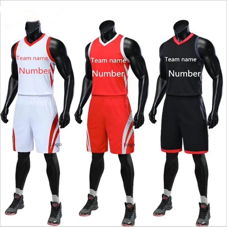 

New season new basketball uniform adult and child size single back pocket custom name and number training game jersey rocket