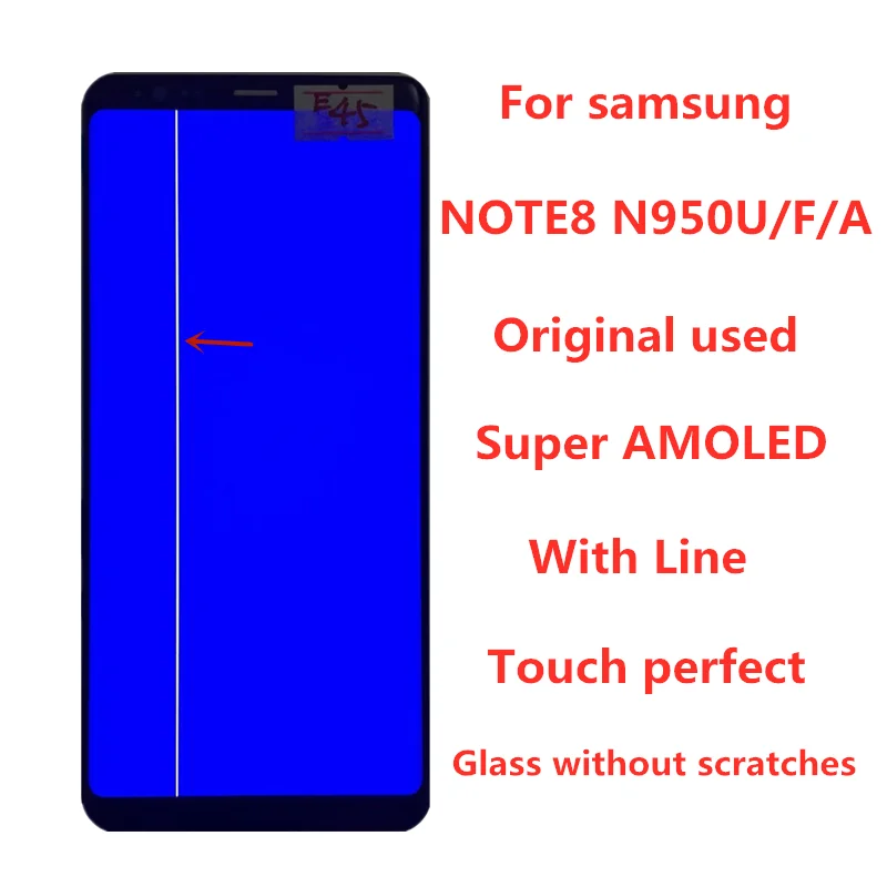 Оригинальный AMOLED с линейным дисплеем для SAMSUNG Galaxy NOTE8 LCD N950 N950F дисплей сенсорный