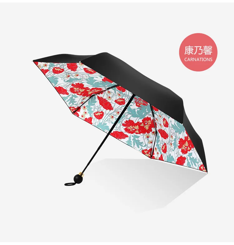 New Style Five-fold Umbrella Vinyl Sun-resistant kou dai san Capsule Umbrella Hipster Ultra-Light Mini College Style Parasol Wom