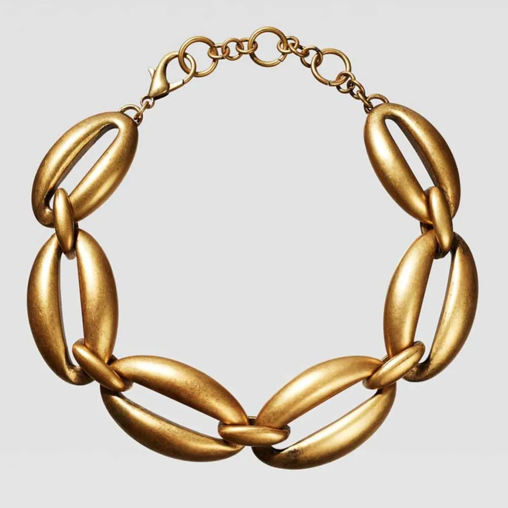 Трендовое Новое винтажное ожерелье ZA для женщин золотого цвета, металлическое колье, ювелирные изделия, очаровательные рождественские подарки, вечерние ожерелья - Окраска металла: 04