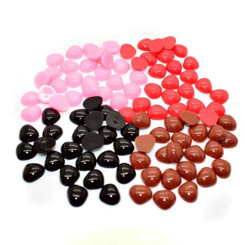 100pcs 10x11mmTriangle Flat Black Eyes and nose for Dolls Making Toys Teddy Bear Amigurumi Making Scrapbooking Dolls Accessories