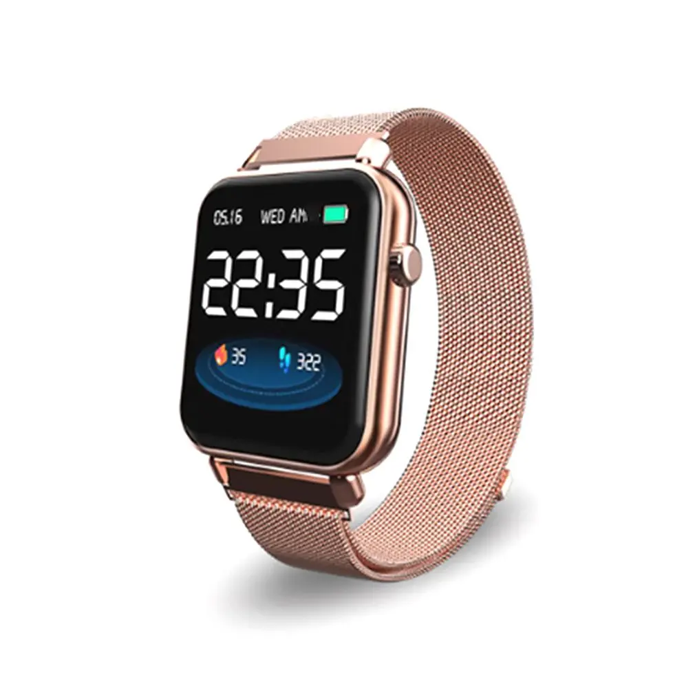 gold steel 1,3 дюймов Bluetooth Смарт-часы для мужчин и женщин модные Смарт-часы HR кровяное давление фитнес-трекер для измерения сердечного ритма Смарт-браслет - Цвет: gold steel