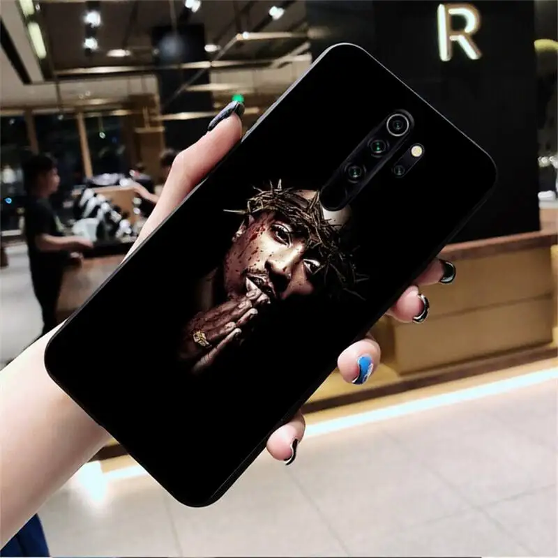 xiaomi leather case hard CUTEWANAN Nhạc Sĩ Hip Hop 2Pac Tupac Amaru Shakur DIY Sơn Ốp Lưng Điện Thoại Redmi Note 8 8A 8T 7 6 6A 5 5A 4 4X 4A Đi Pro xiaomi leather case design