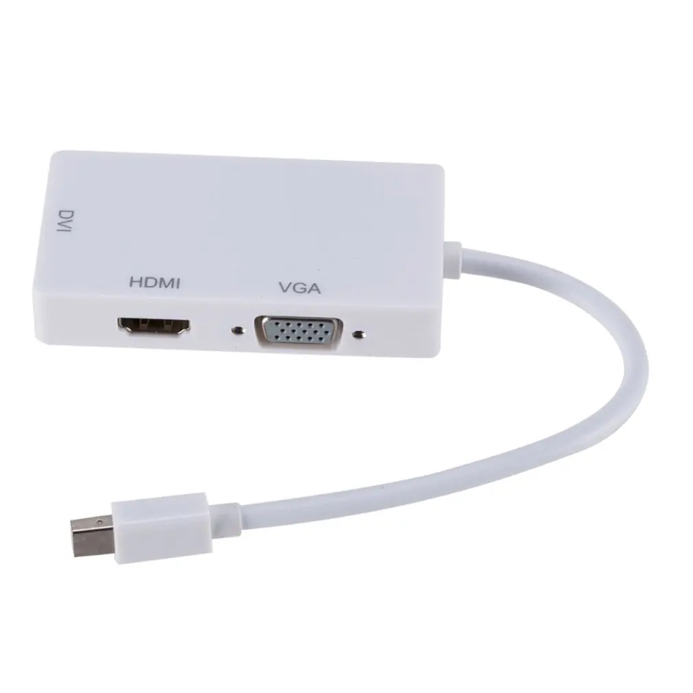 3 в 1 мини дисплей порт DP Thunderbolt к DVI адаптер VGA HDMI для Apple MacBook черный белый аксессуары