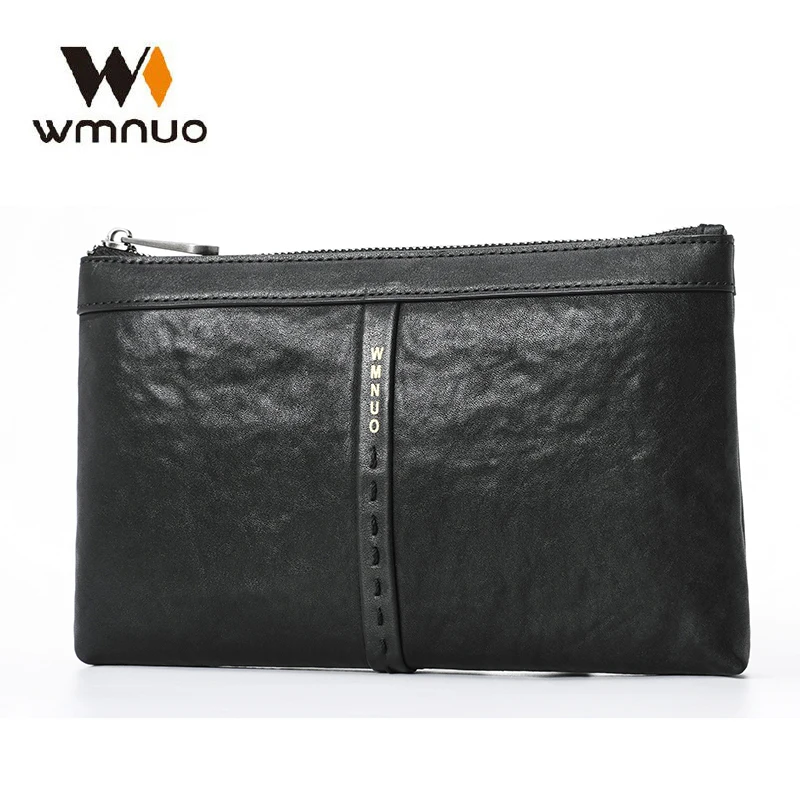 

Wmnuo 2020 Clutches Bag Men Letter Knit Envelope Bag Hand Bag Cow Genuine Leather Wallet For Male Clutch Business Wristlets