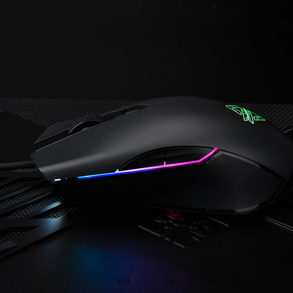 RGB программируемая игровая мышь 7 кнопок светодиодный с подсветкой для Windows OS Linux
