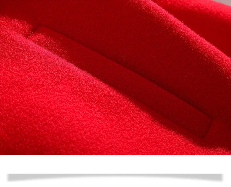 YuooMuoo элегантное Бандажное однобортное шерстяное пальто для женщин с отложным воротником осеннее зимнее длинное пальто женское плотное красное пальто
