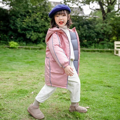 4-12y Winter Kids clothes cotton-padded jackets warm thick outerwears boys and girls coats jacket children clothing - Цвет: pink
