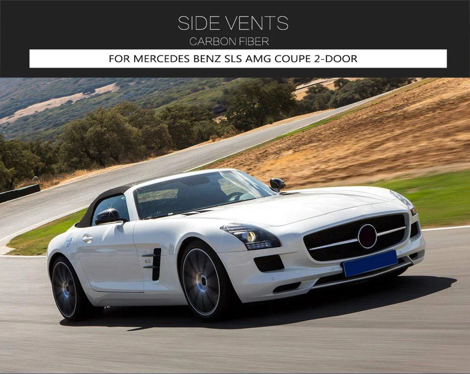 Вентиляционные отверстия для Mercedes-Benz класс SLS SLS63 AMG 2010-2013 углеродное волокно крыло факельные вентиляционные отверстия