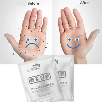 

10Pcs Antibacterial Wet Wipes 75% Medicinal Alcohol Bacteriostatic Disinfectant X7YB