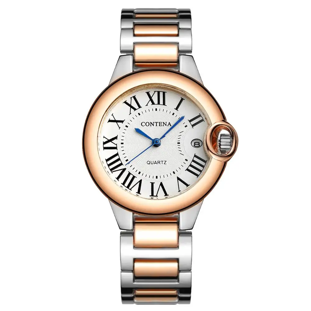 CONTENA женские наручные часы Роскошные модные полностью стальные женские часы кварцевые Montre Femme Relojes Mujer подарочные часы